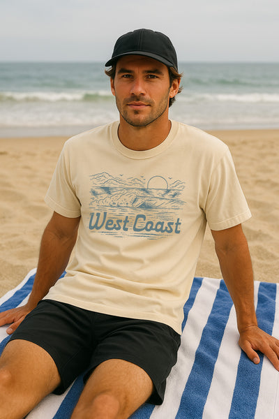 West Coast Wave Tee-Vintage Ivory – Moore