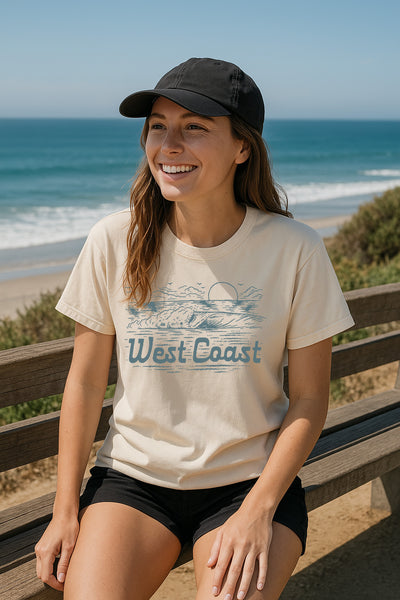 West Coast Wave Tee-Vintage Ivory – Moore