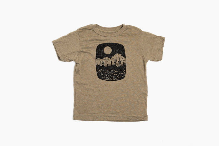 Kids Night Butte Tee-Olive