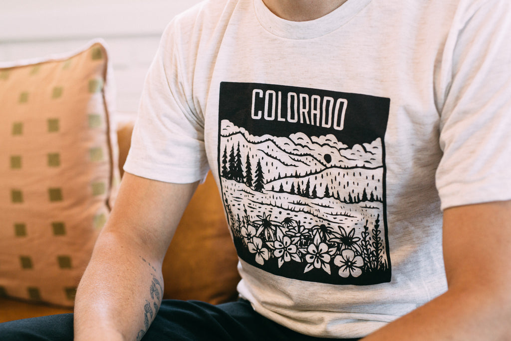 Colorado Mountain Tee-Oatmeal