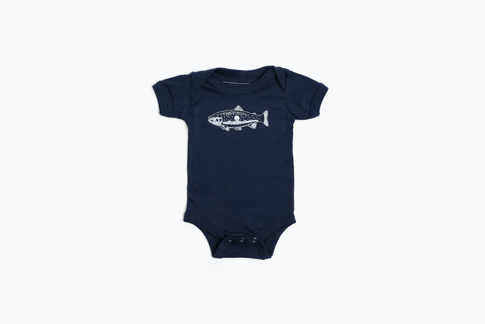 Infant Trout Onesie-Navy