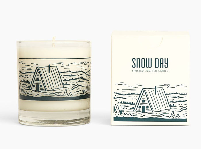 Snow Day Rocks Glass Candle