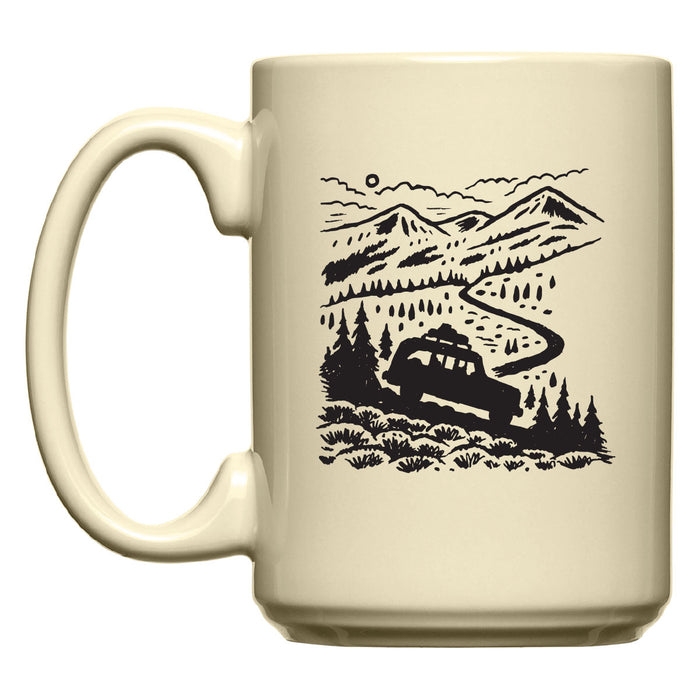 Road Trip Diner Mug-Cream