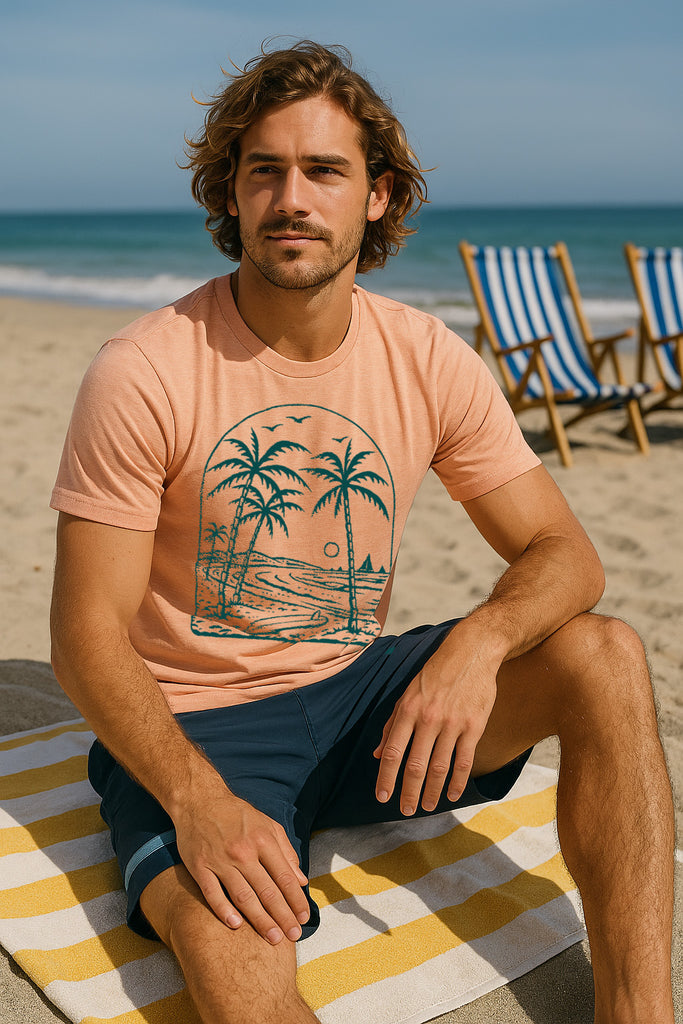 Beach Vibes Tee-Heather Peach