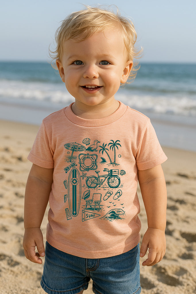 Kids Beach Stuff Tee-Peach