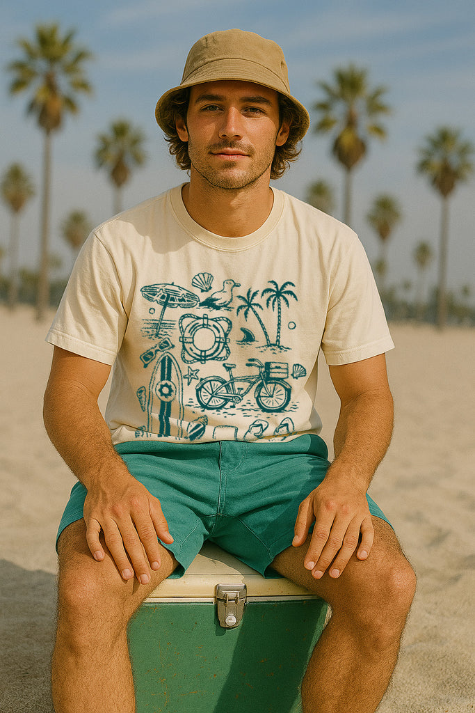 Beach Stuff Tee-Vintage Ivory
