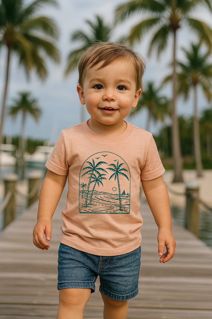 Kids Beach Vibes Tee-Peach 