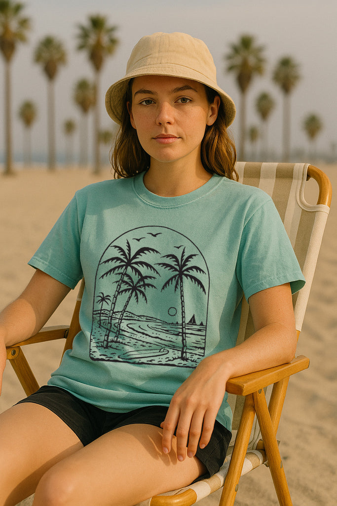 Beach Vibes Tee-Vintage Chalky Mint
