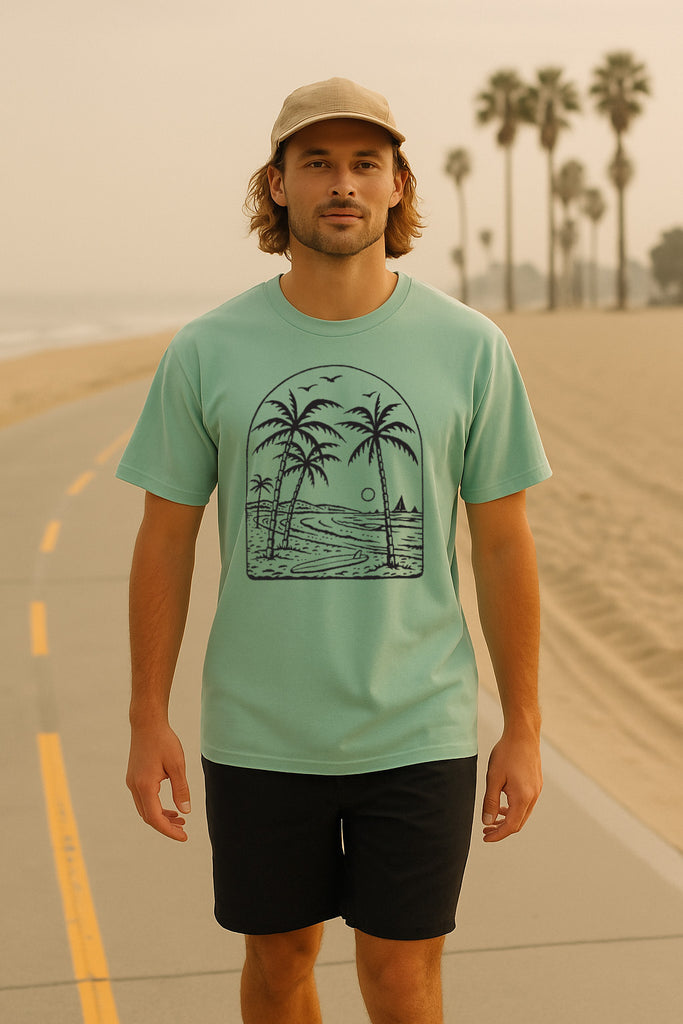 Beach Vibes Tee-Vintage Chalky Mint