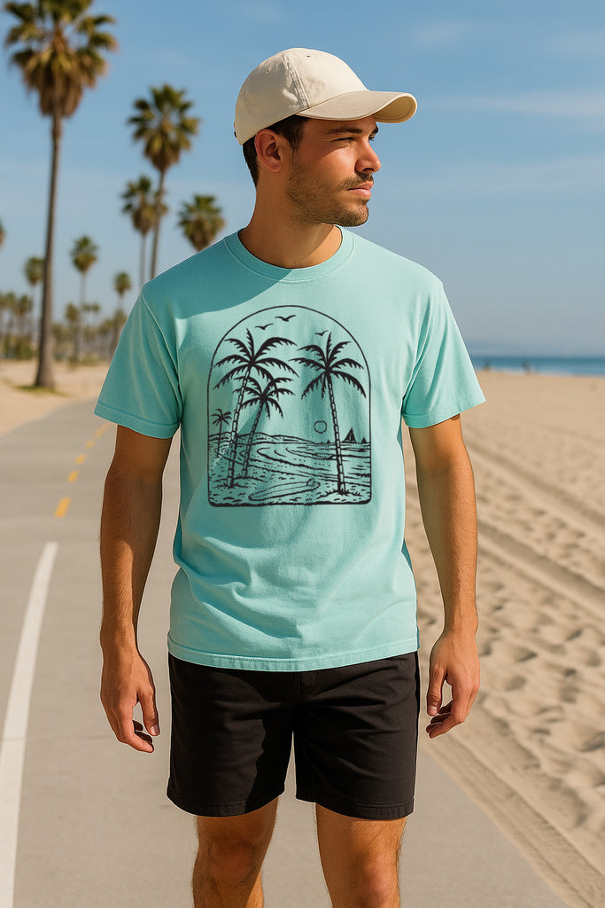 Beach Vibes Tee-Vintage Chalky Mint