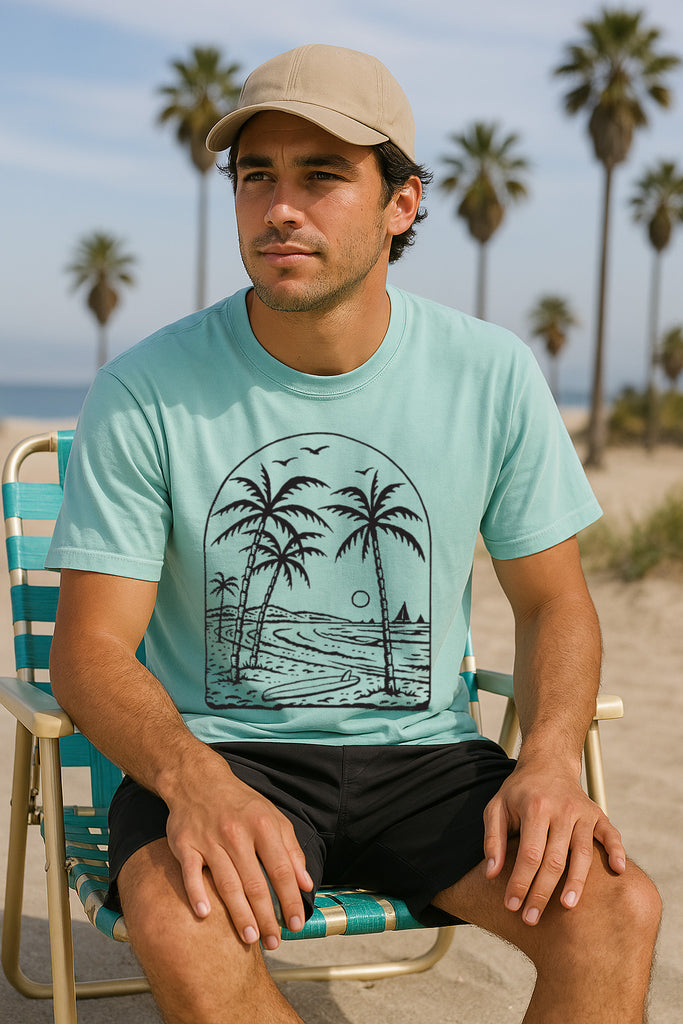 Beach Vibes Tee-Vintage Chalky Mint