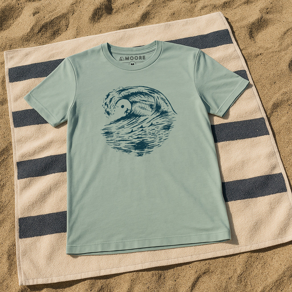 Big Wave Tee-Dusty Blue