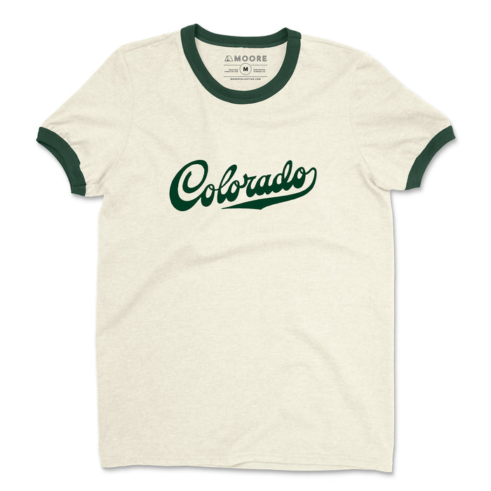 Colorado Athletic Ringer Tee-Natural/Green