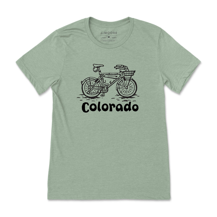 Colorado Bike Tee-Heather Sage