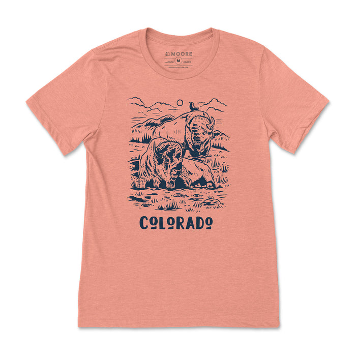 Colorado Bison Tee -Sunset