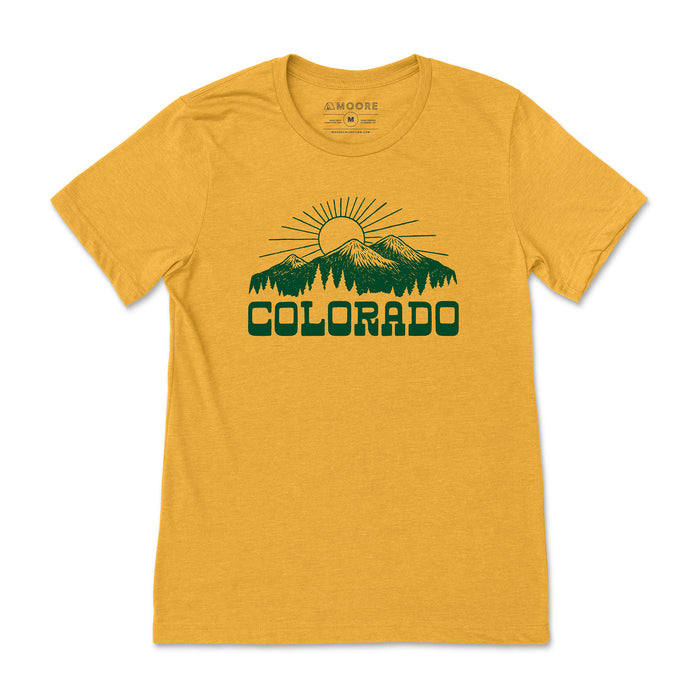 Colorado Mountain Sun Tee-Mustard