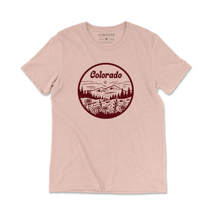 Colorado Wildflower Tee - Peach