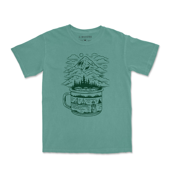 PNW Cup Tee-Vintage Green
