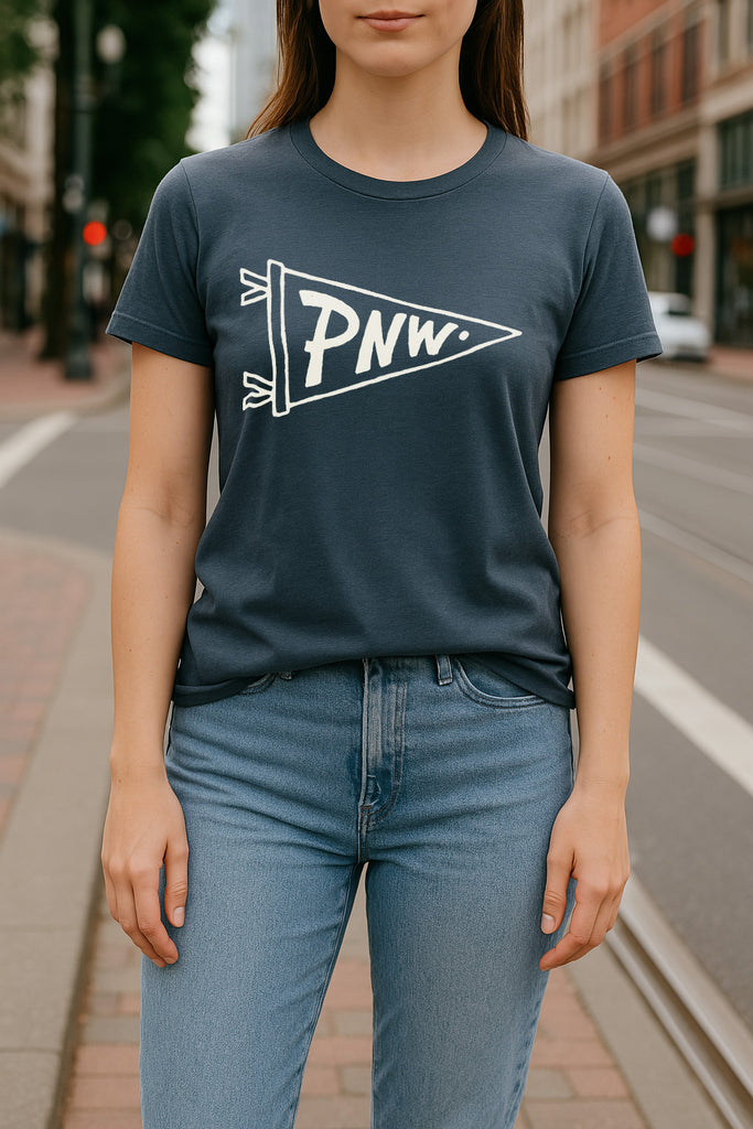 PNW Pennant Tee-Navy