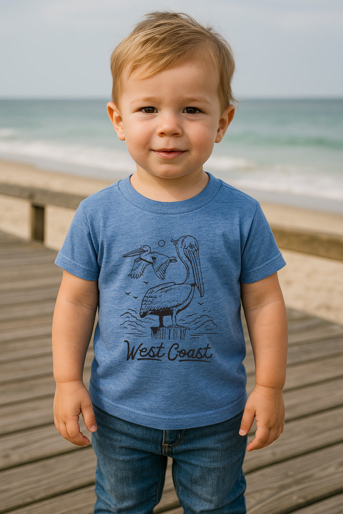 Kids West Coast Pelican Tee-Blue