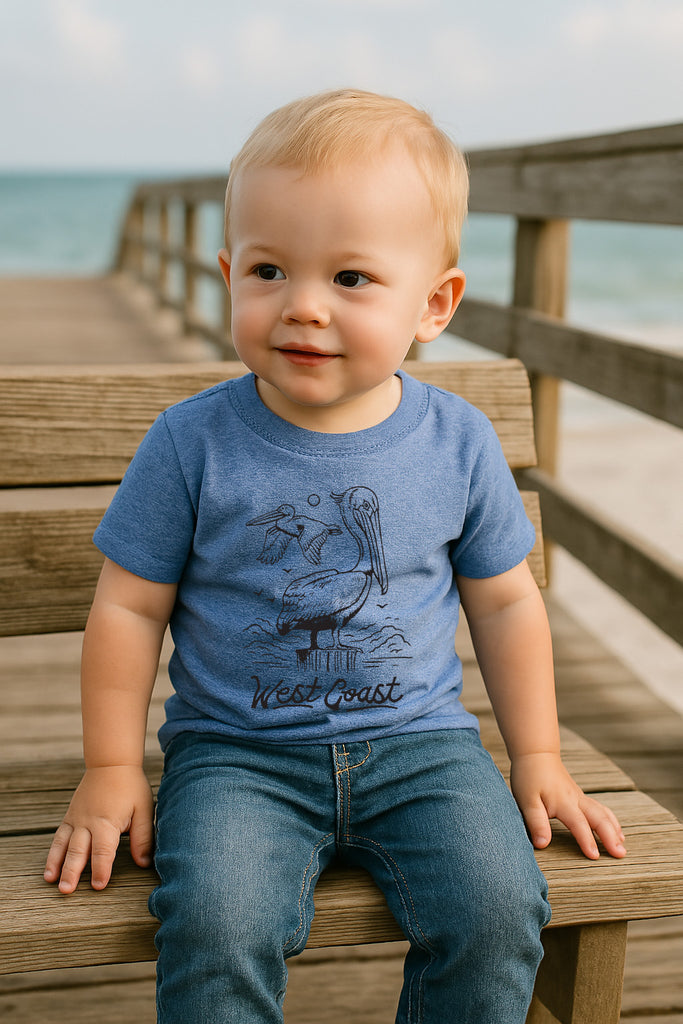 Kids West Coast Pelican Tee-Blue