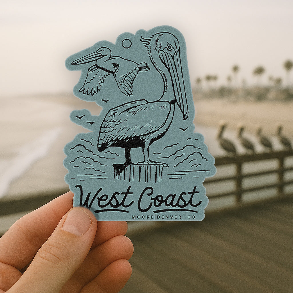 West Coast Pelican Sticker