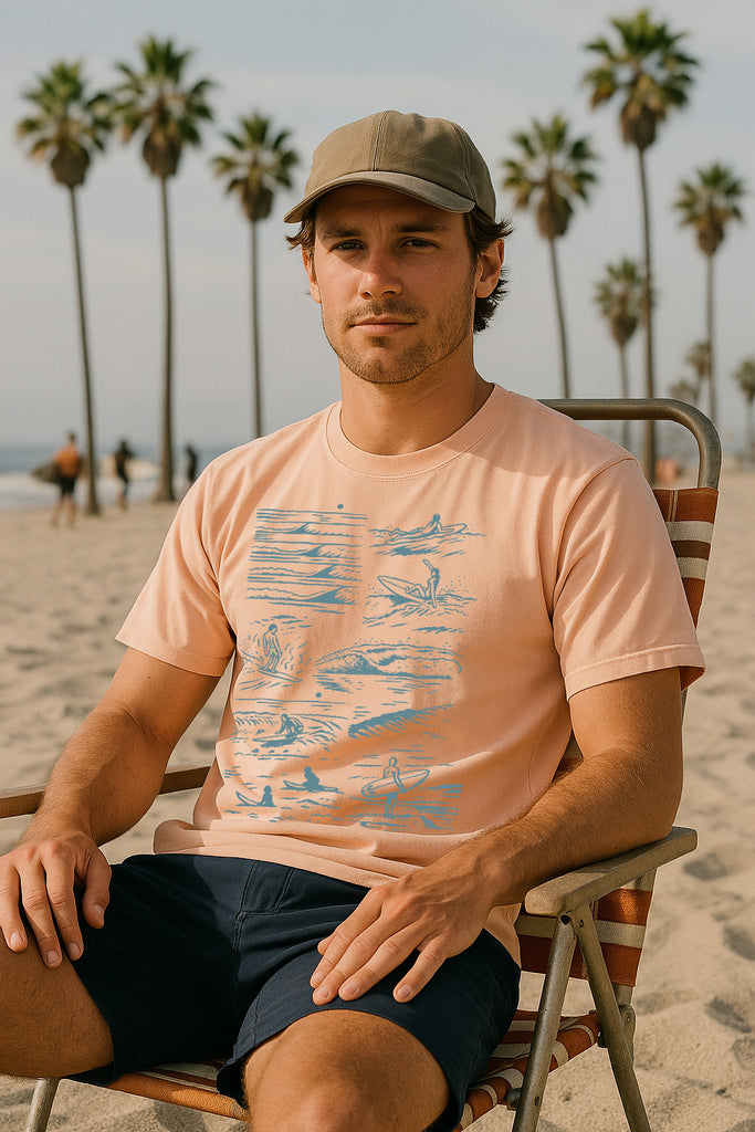Surfers Tee-Vintage Peach