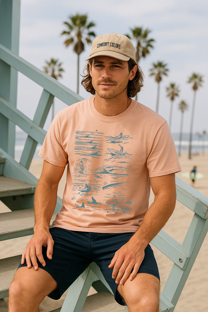 Surfers Tee-Vintage Peach
