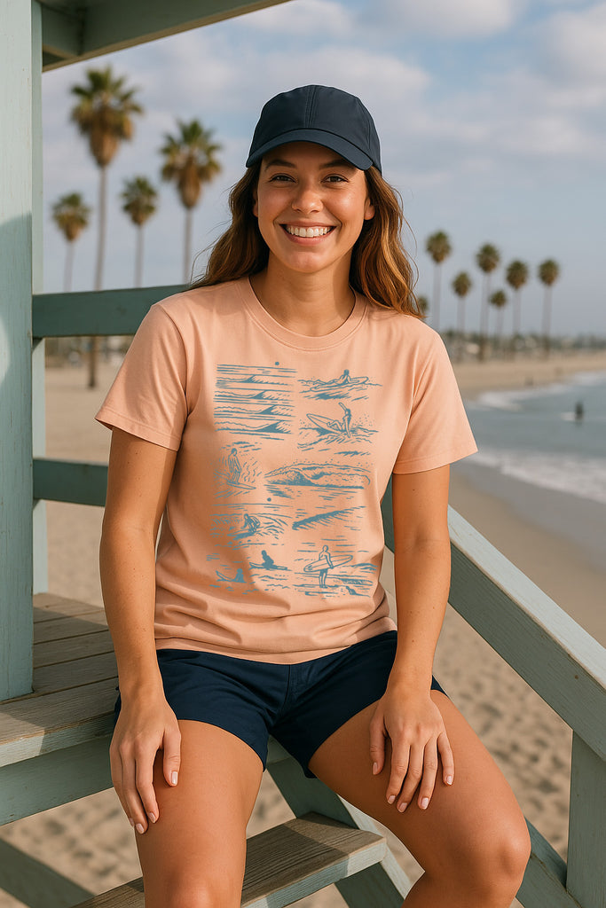Surfers Tee-Vintage Peach