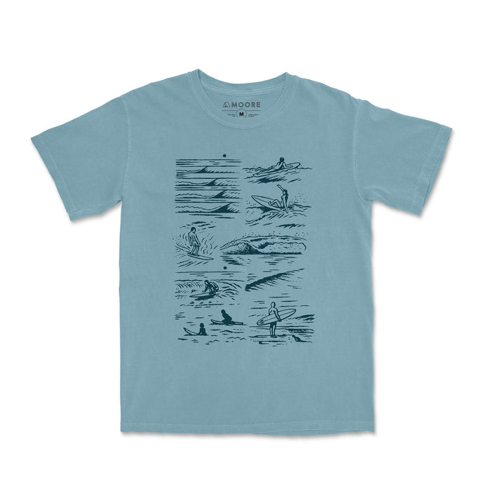 Surfers Tee-Vintage Ice Blue 