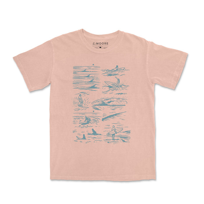 Surfers Tee-Vintage Peach