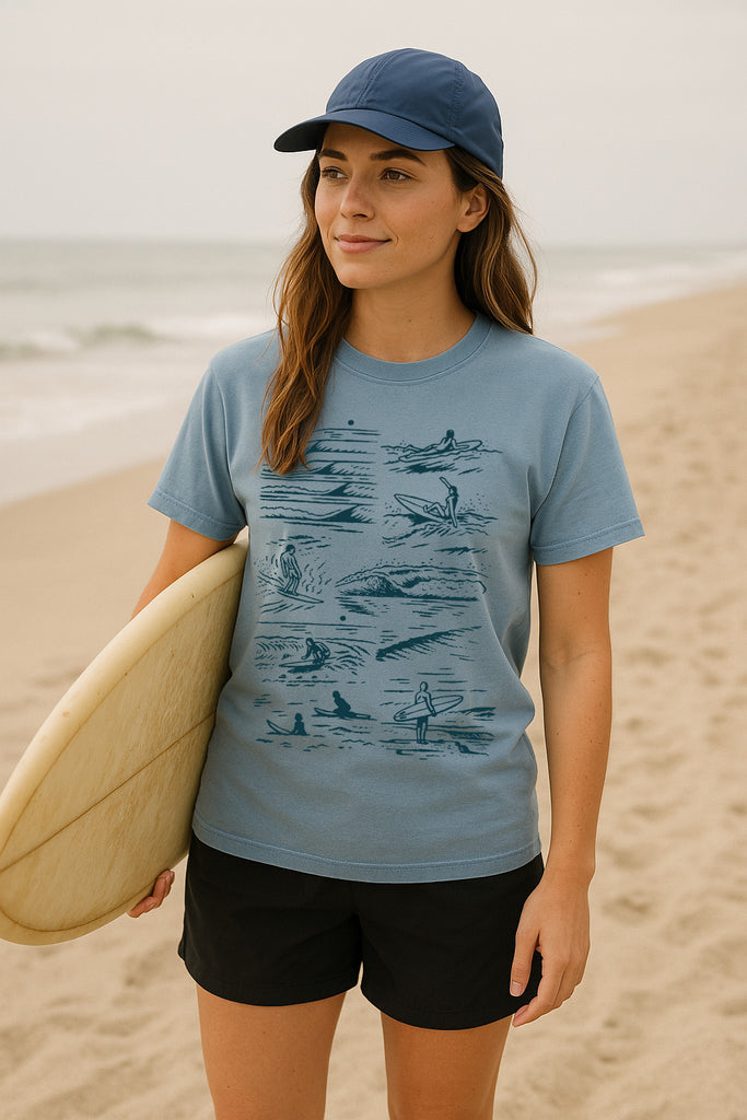 Surfers Tee-Vintage Ice Blue 