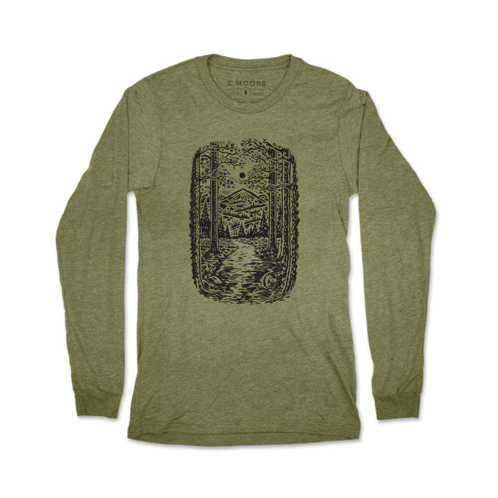 Trail Long Sleeve Tee-Olive