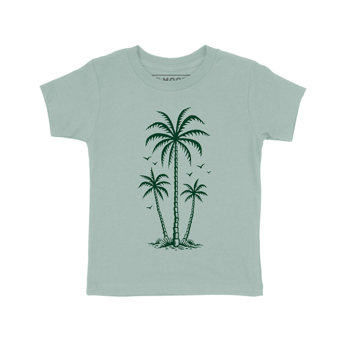 Kids 3 Palms Tee-Dusty Blue