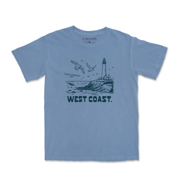 West Coast Lighthouse Tee-Vintage Washed Denim