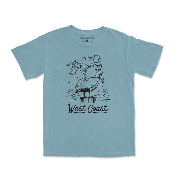 West Coast Pelican Tee-Vintage Ice Blue