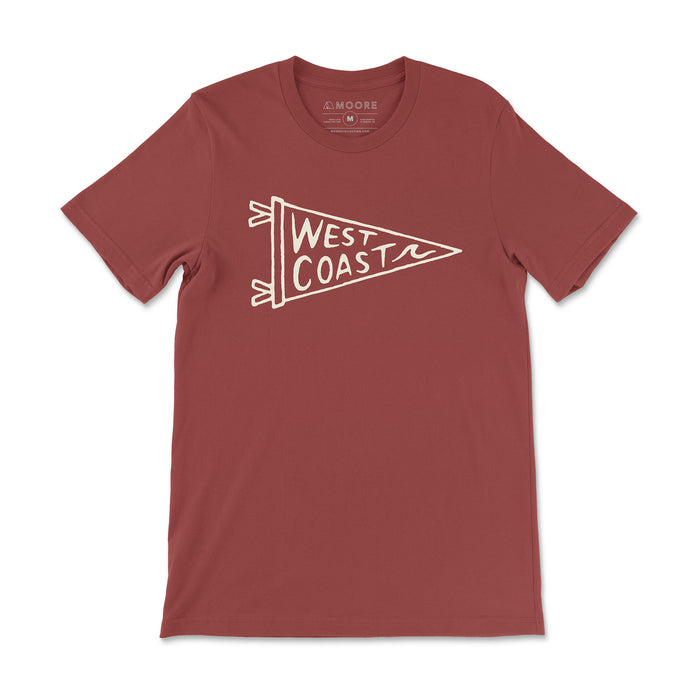 West Coast Pennant Tee-Rust