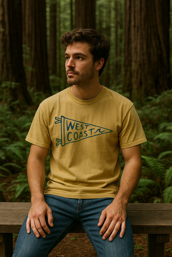 West Coast Pennant Tee-Vintage Mustard