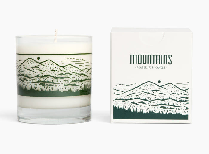 Mountains Rocks Glass Candle