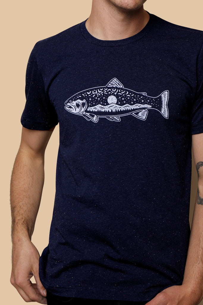 Trout Tee-Navy Speckled