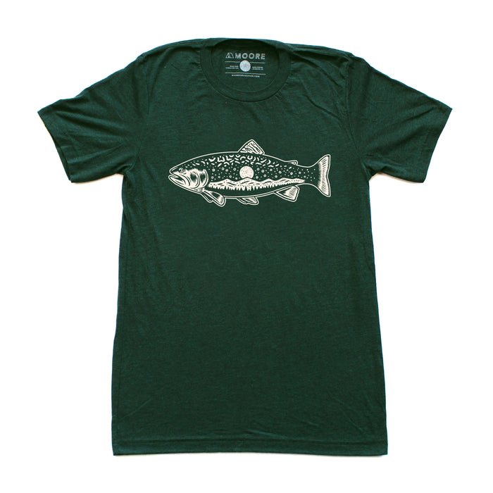 Trout Tee-Emerald Triblend